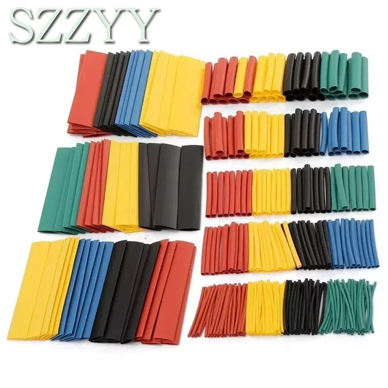 Heat Shrink Tubing 328Pcs 8 Sizes 5 Color Multi Color Polyolefin 2:1 Halogen-Free Heat Shrink Tubing Tube Assortment Sleeving Wrap Tubes
