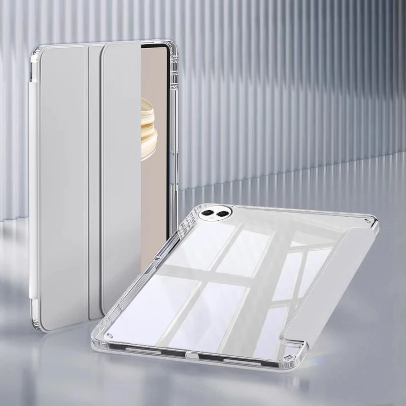 Trifold Leather Acrylic Back Case with Pen Holder