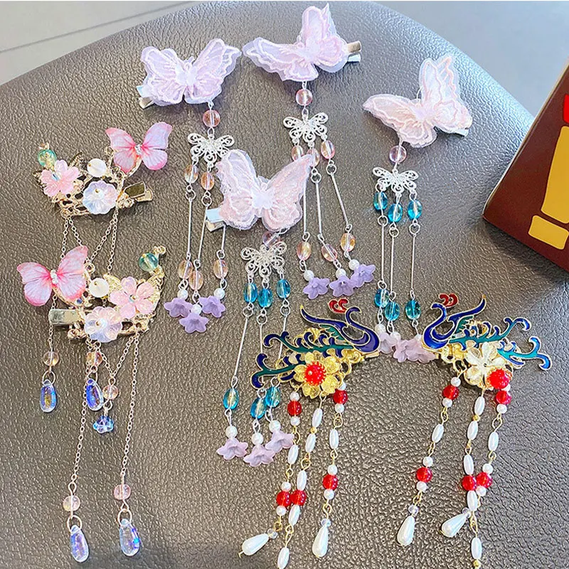 Elegant Tassel Butterflies Hair Clips Shaking Move Wing Butterfly
