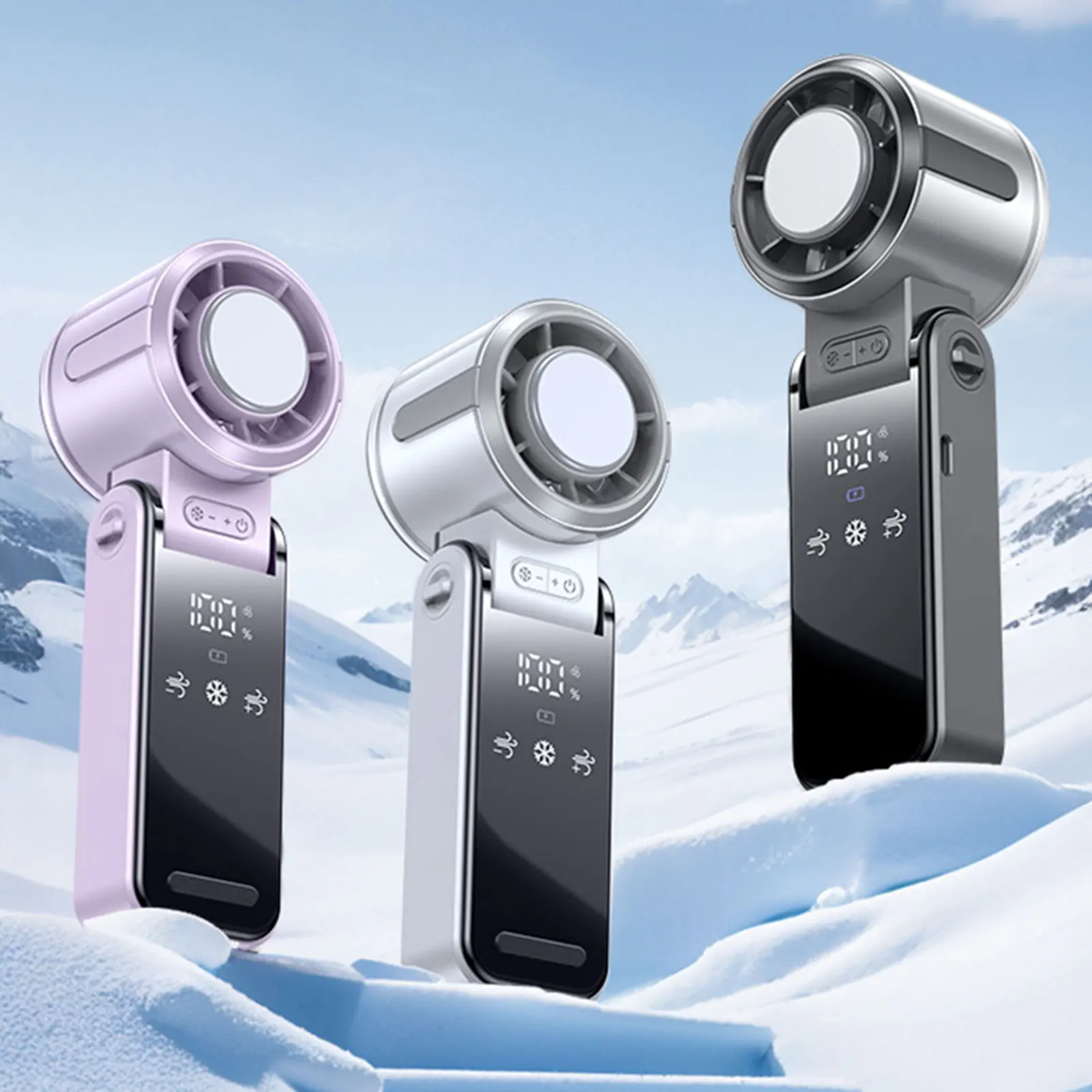 Ice Cooling Portable Mini Fan Turbos Handheld Foldable Mini Fan Speed 1-100 Turbos Chilled USB Fan For Indoor Outdoor