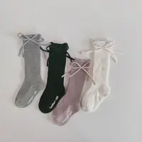 Spring And Autumn New Korean Version Of The Cute Bow Cotton Breathable Children's Non-slip Mid-calf Socks Girls Princess Socks 1