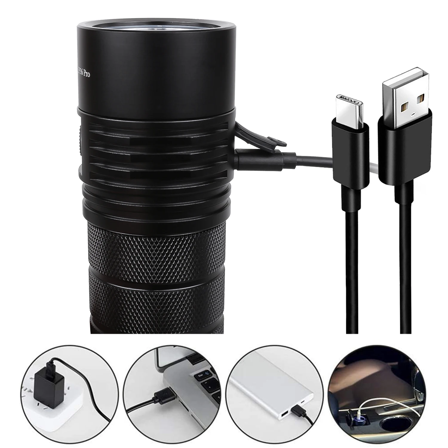 Sofirn SP36 Pro 8000lm 強力な LED 懐中電灯 4 * SST40 USB C