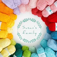 Susan's Family 86 Colors Cotton Yarn 50g/120m/roll 4-ply Combed Cotton&Acrylic Fibre Hand-knitted Yarns for Knitting and Crochet 1