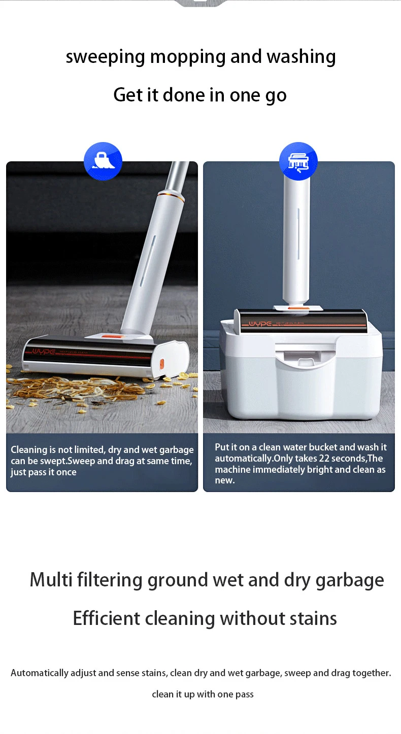 Description Picture 6 of itemWireless Electric Floor Cleaner Handheld Wiper Washers Wet Mopping Robot  Mop Machine