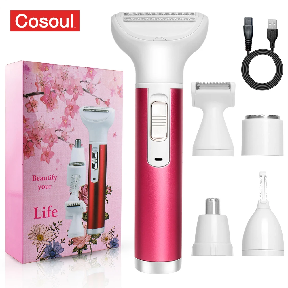 5 in 1 Body Hair Removal Electric Epilator Armpit Hair Bikini Leg Pubic Razor Clipper Shaver Women electric epilator