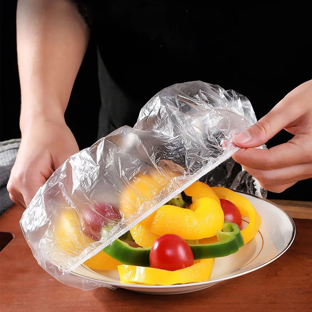 100Pcs Reusable Food Wrap Storage Covers Bags For Bowl Elastic Plate ...