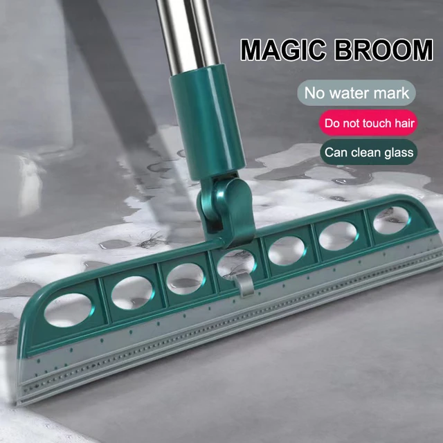 Magic Silicone Broom Lengthen Floor Cleaning Squeegee Wiper Pet Hair Dust  Brooms Bathroom Floor Wiper Household Cleaning Tools - AliExpress