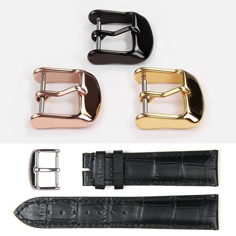 

Stainless Steel Middle Brushed Watch Pin Buckle 10/12/14/16/18/20/22mm Silver Gold Black Leather Watchband Strap Clasp Accessory