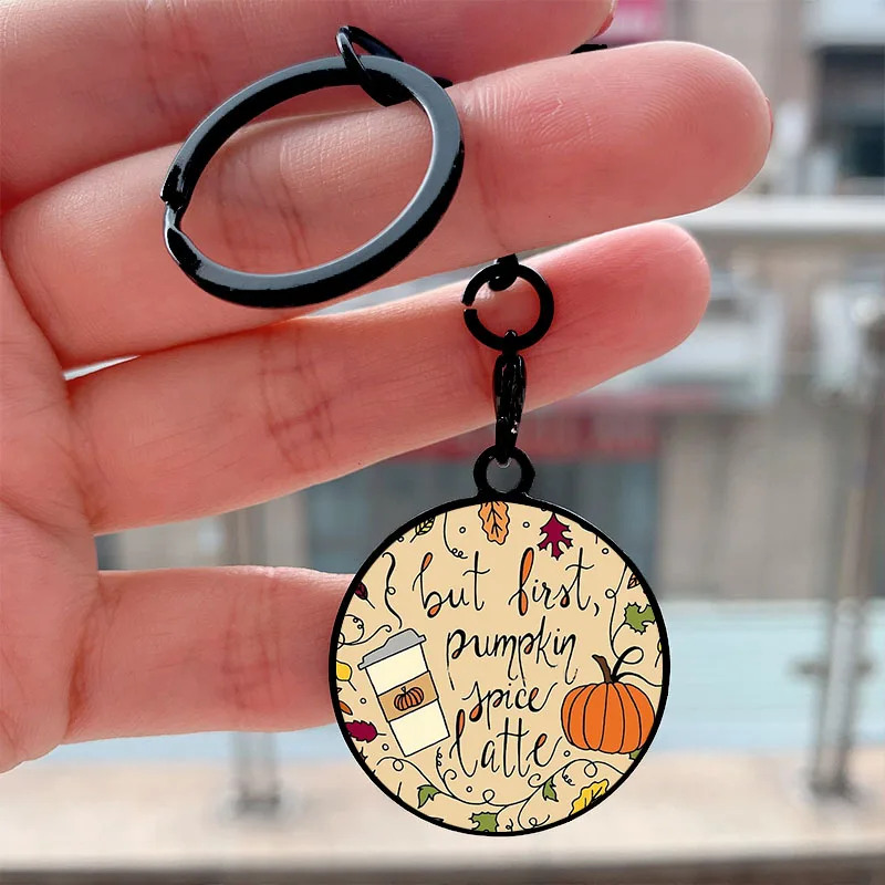 Moda Zucca Spice Latte Cool Key Tag Moto Auto Zaino Chaveiro Portachiavi Per Gli Amici Portachiavi Regali Accessori