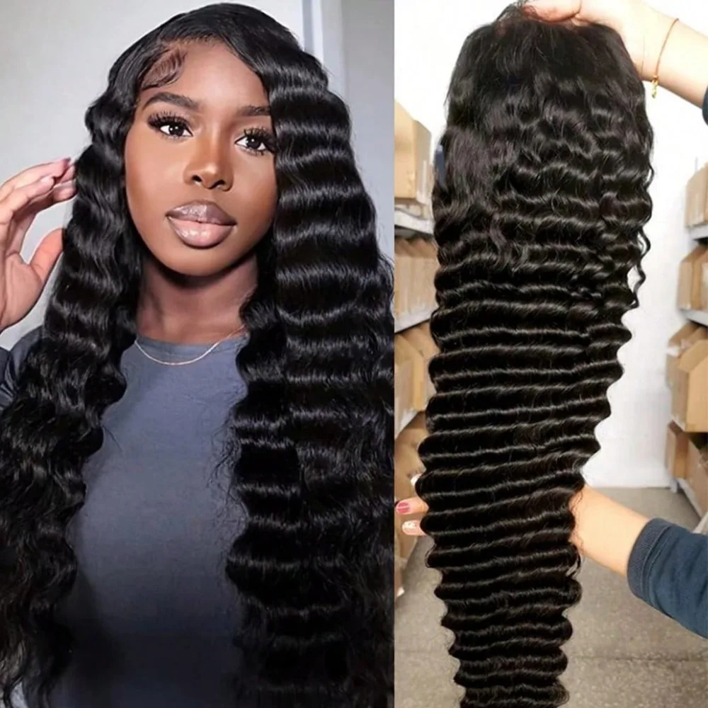 250% Loose Deep Wave Wig 13X4 Lace Frontal Human Hair Wigs for Women Pre Plucked Deep Wave13x4 Transparent Lace Frontal Wigs