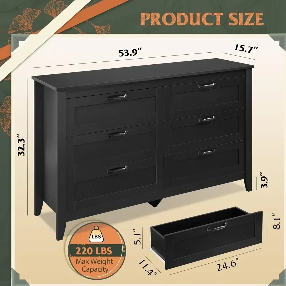 Retro 6-Drawer Dresser 3