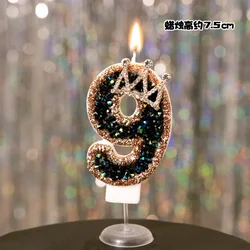 Elevate Your Celebration: Luxurious Black Diamond Glitter Candle (9)