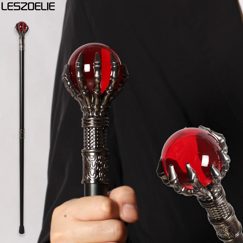 

95cm Luxury Evil Dragon Claws 50mm Red Crystal Ball Walking Stick Men Fashion Walking Canes Women Party Decorative Stick