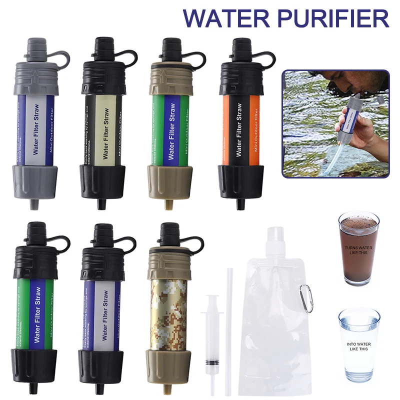 Survival Water Purifier Water Straws Camping Purification Purifier
