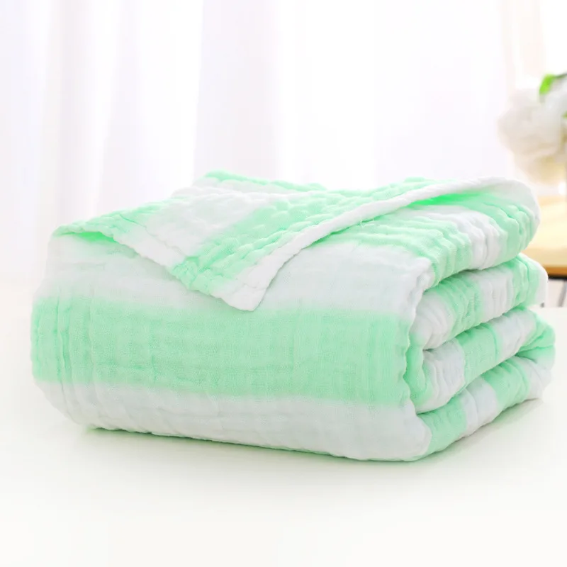 Happyflute 105*105CM 100% Cotton 6 Layers Soft Muslin Swaddle Blanket Baby Bath Towel Infant Stroller Blanket Sleepping Swaddle best Bedding Bedding