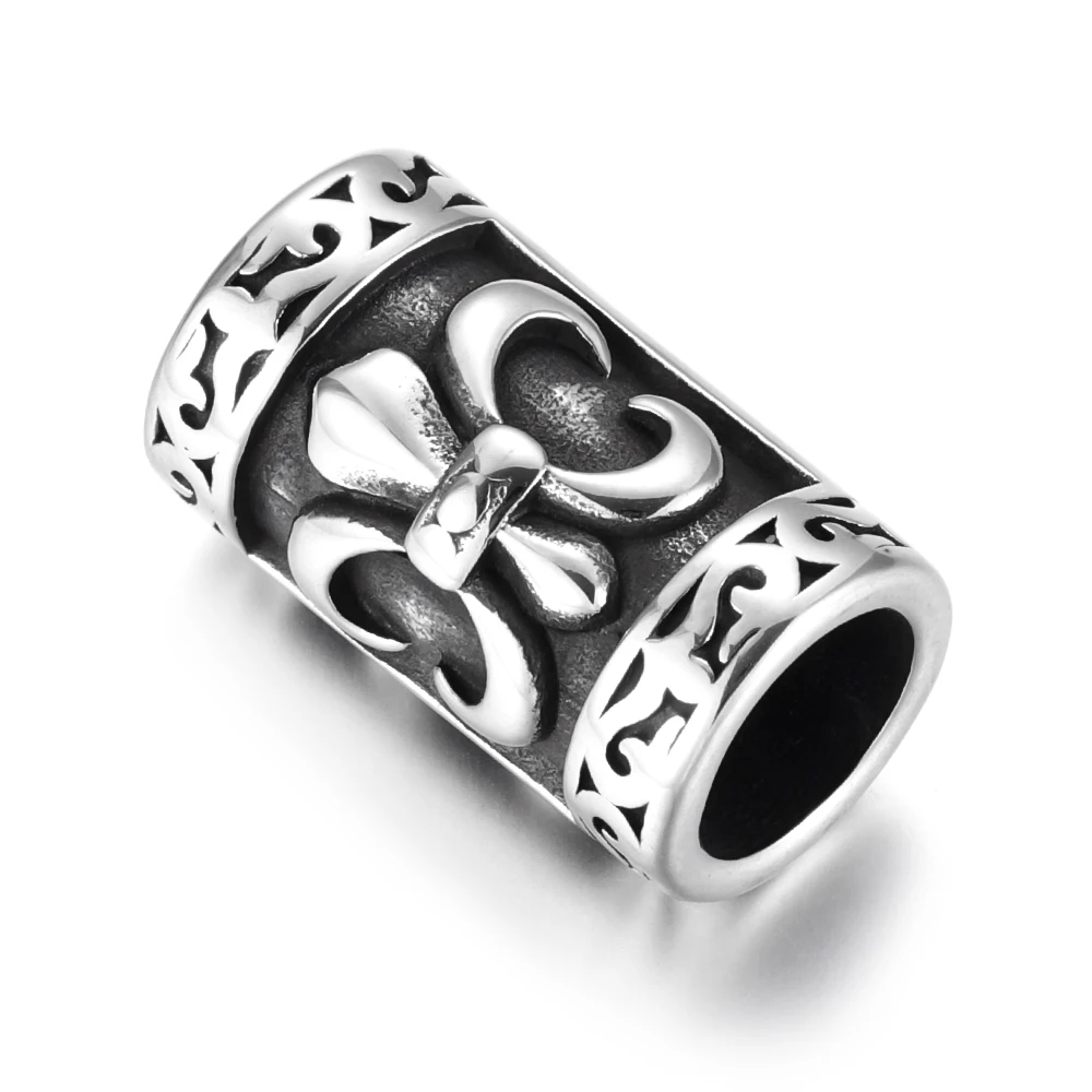 Edelstahl Slider Tube Perlen Blacken Slide Charms Großes Loch 8mm für Armband DIY Zubehör Schmuckherstellung Zubehör – Detail 3