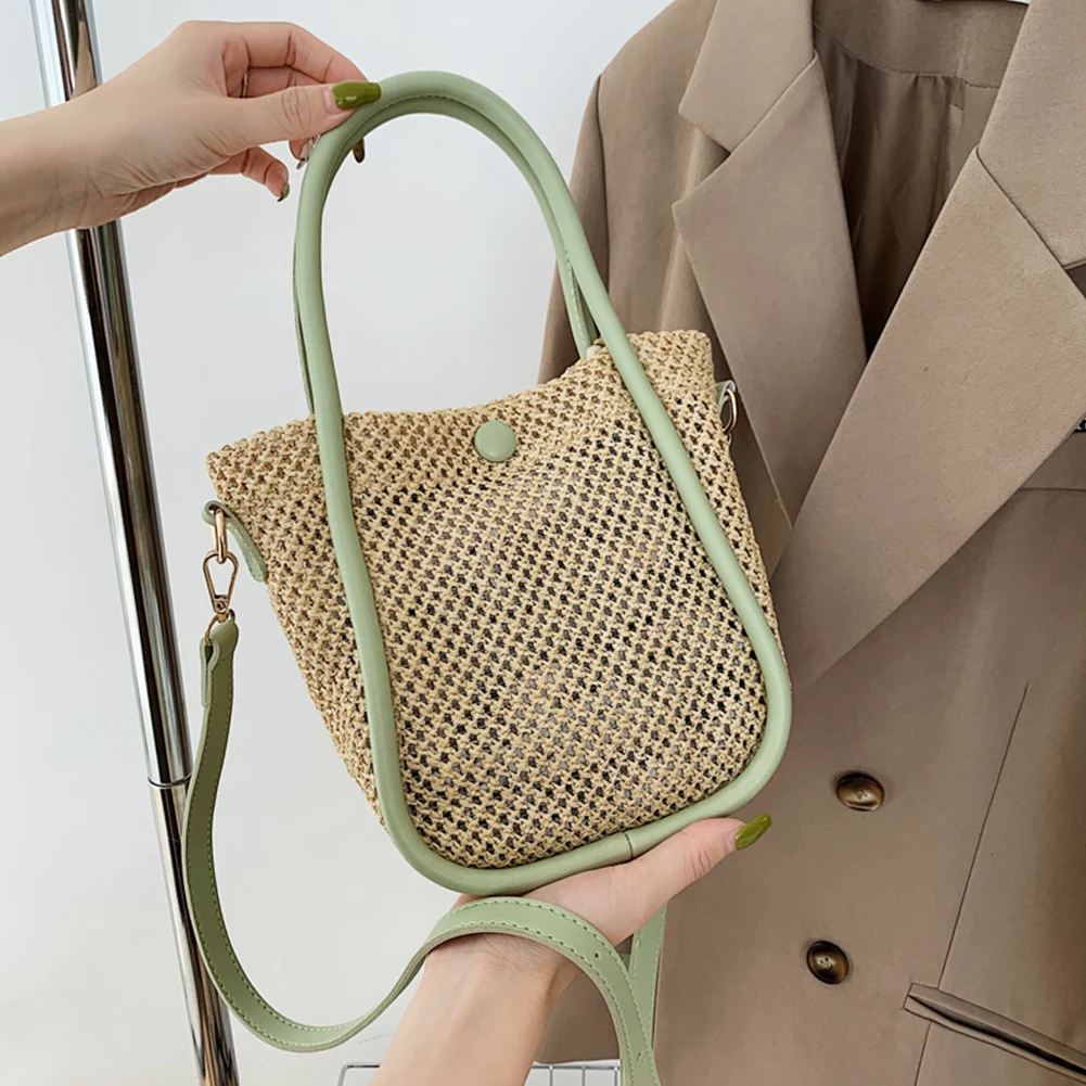 Brand Designer Hollow Straw Handbag 2022 Women's Crossbody Shoulder