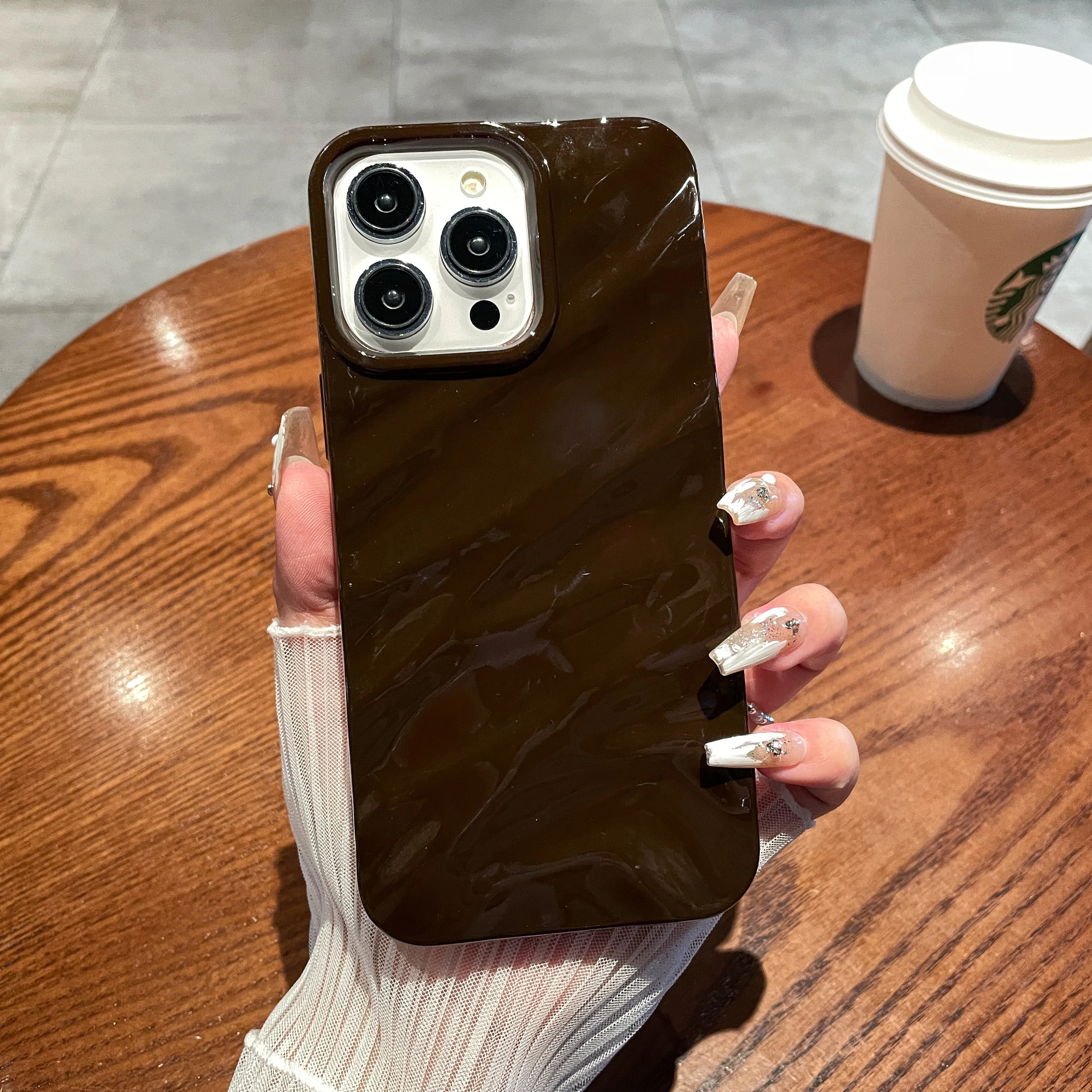 thumbnail image 1 of Glitter Wavy Stripes Phone Case For iphone 11 12 13 14 Pro Max 14 Plus X XS XR Max 7 8 Plus Smooth Silk Soft Back Cover Case, 1 of 5