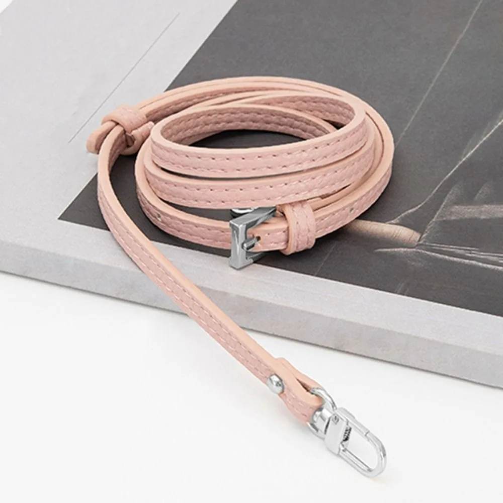 Enhanced Genuine Leather Shoulder Strap with Punch-Free Buckle - Premium Handbag and Crossbody Bag Accessory
