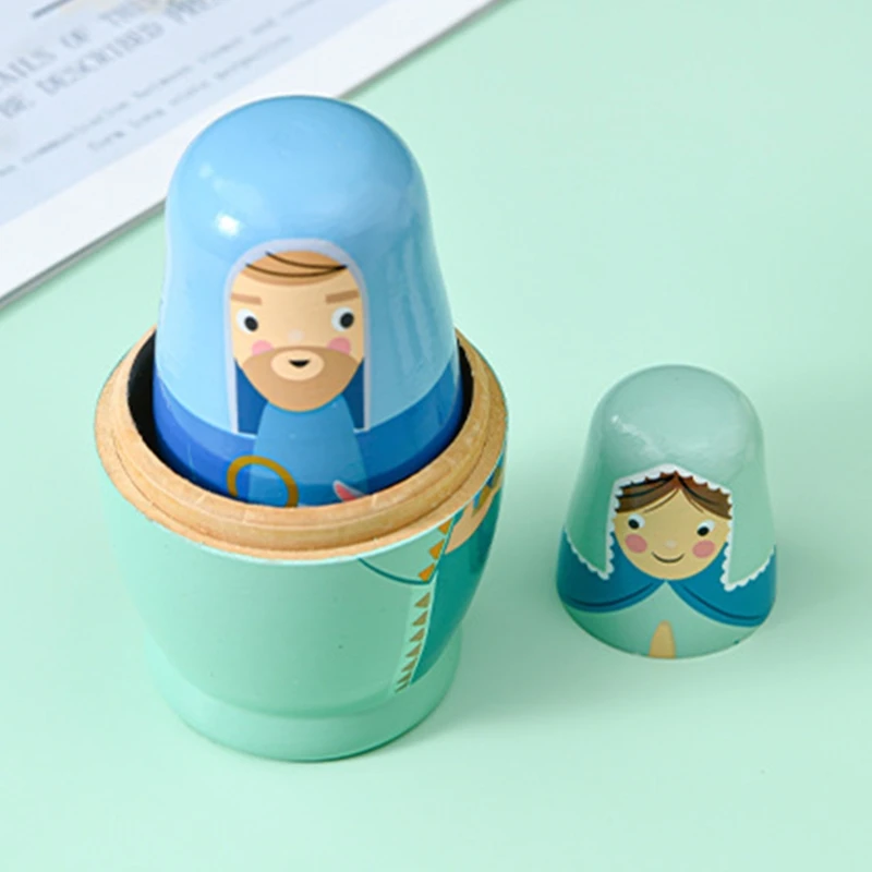 HUYU 5 Pieces Matryoshka King Children's Brain Game Educational Toy with Variety Color Portable Educational Toys Easter Gift