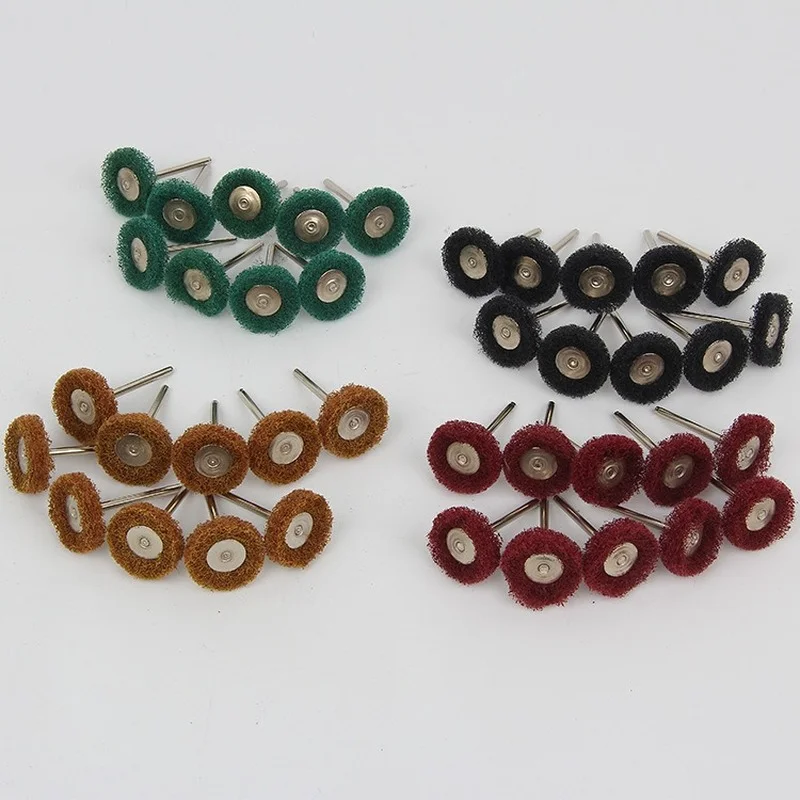 

40pcs Mini Drill Abrasive Nylon Brush Buffing Polishing Wheels 120/180/320/400 Grit Metalworking Tools Accessories