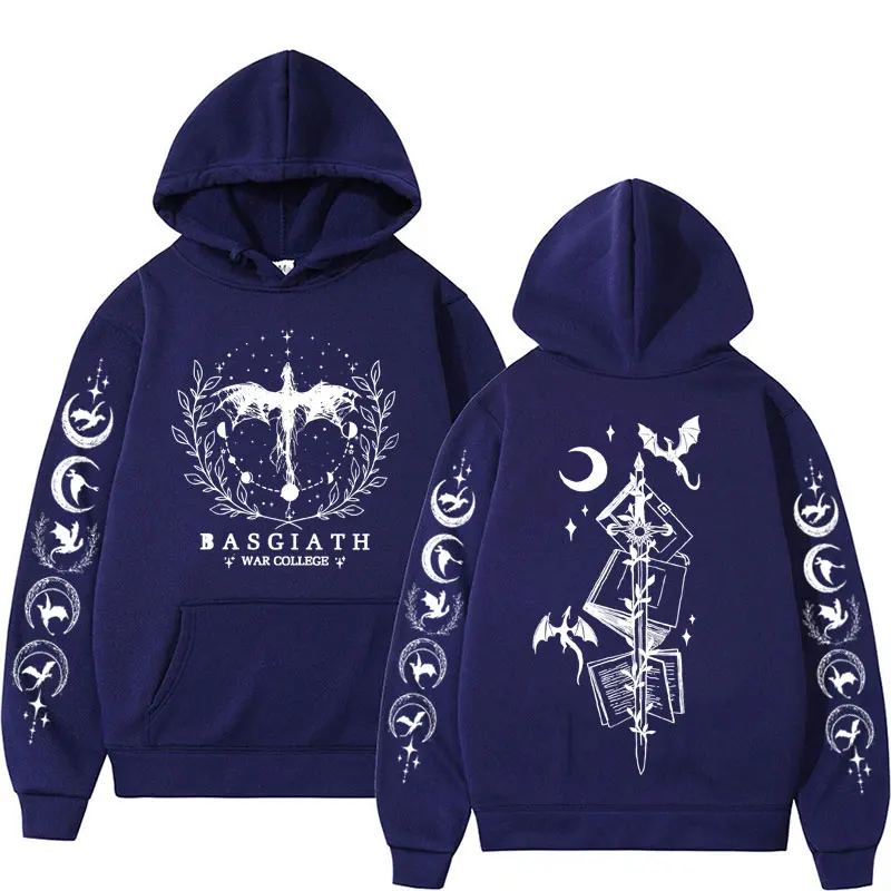 Basgiath War-Sudadera con capucha de doble cara para hombre y mujer, suéter informal de estilo gótico, Y2k, ropa de calle