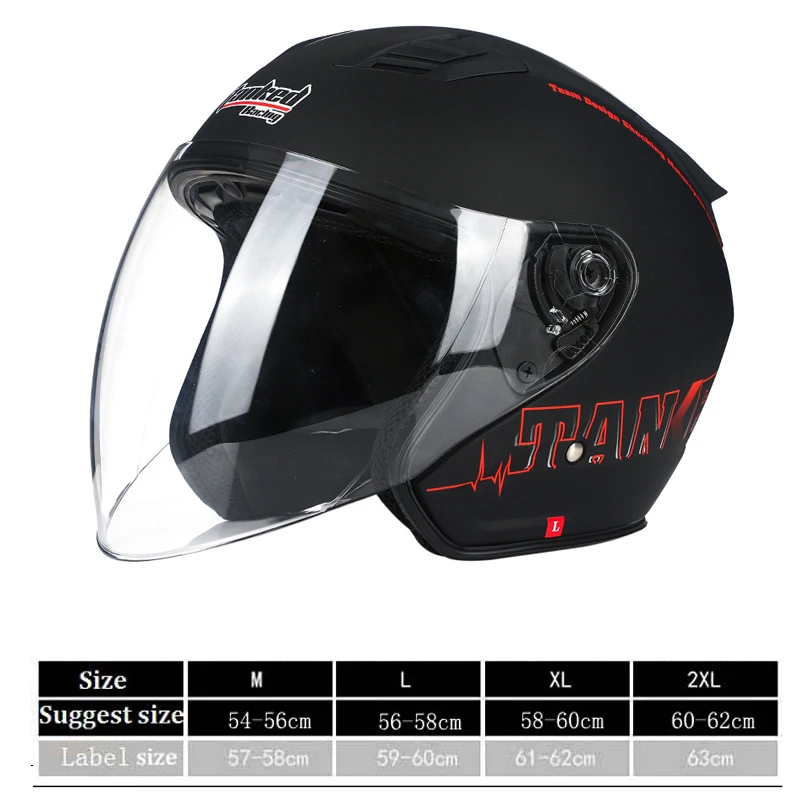 thumbnail image 1 of Casco de motocicleta de otoño para hombre, casco de carreras abierto con tanque, accesorios para motocross, cascos con lentes grandes, 1 of 5