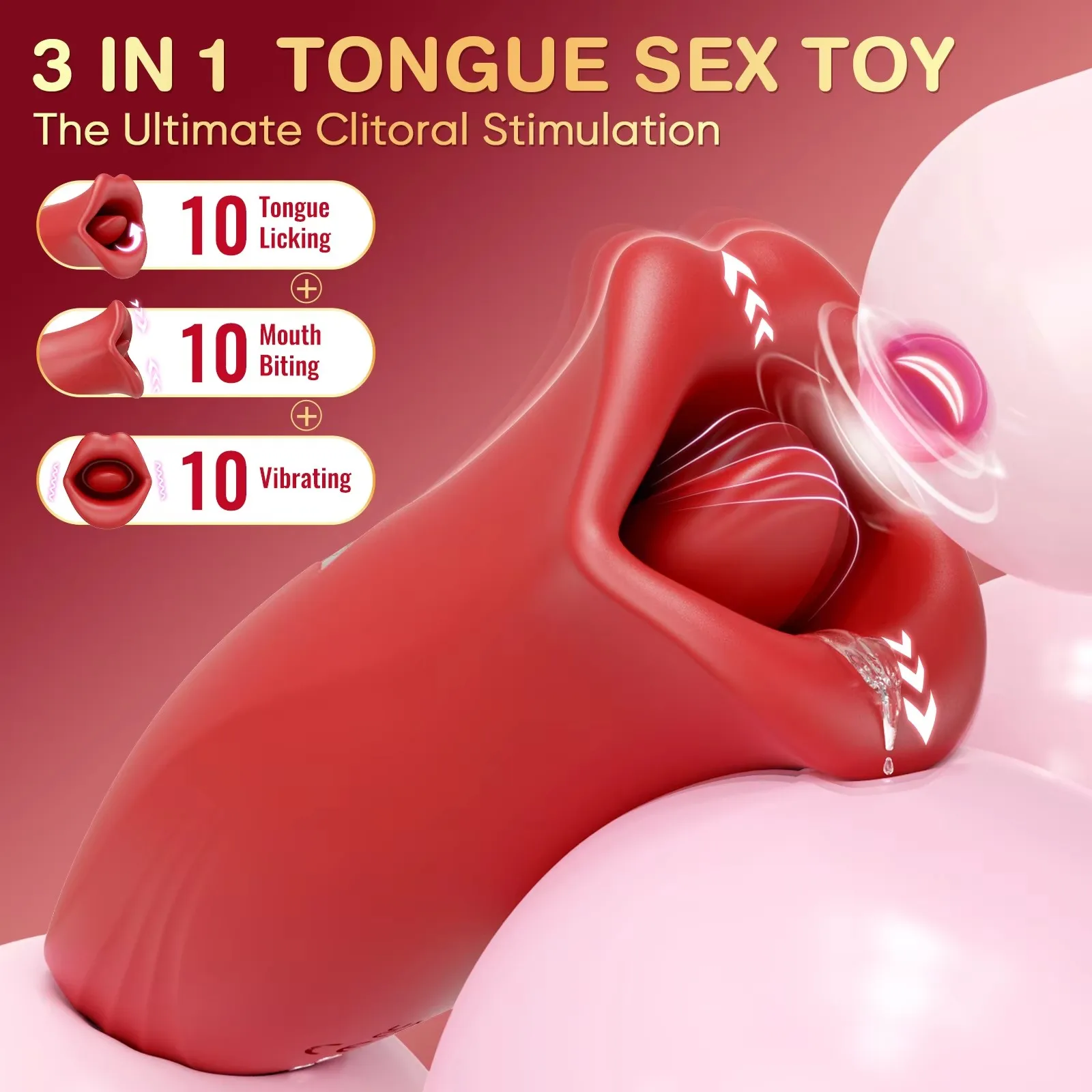 Mund Saugen Lecken Vibrator für Frauen Oral Nippel Klitoris Vibration Flirten Stimulation Erwachsene Weibliche Sex Spielzeug Masturbation
