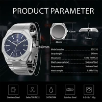 SAPPHERO montre pour hommes, bracelet en acier inoxydable, conception résistante à l'eau, calendrier automatique, cadeaux de fête, horloge boîte cadeau exquise 6