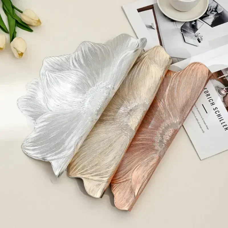 Hot Sale Lotus Shape Table Placemats Tableware Place Mat Oil Heat Resistant Waterproof Washable PVC Tableware Mat