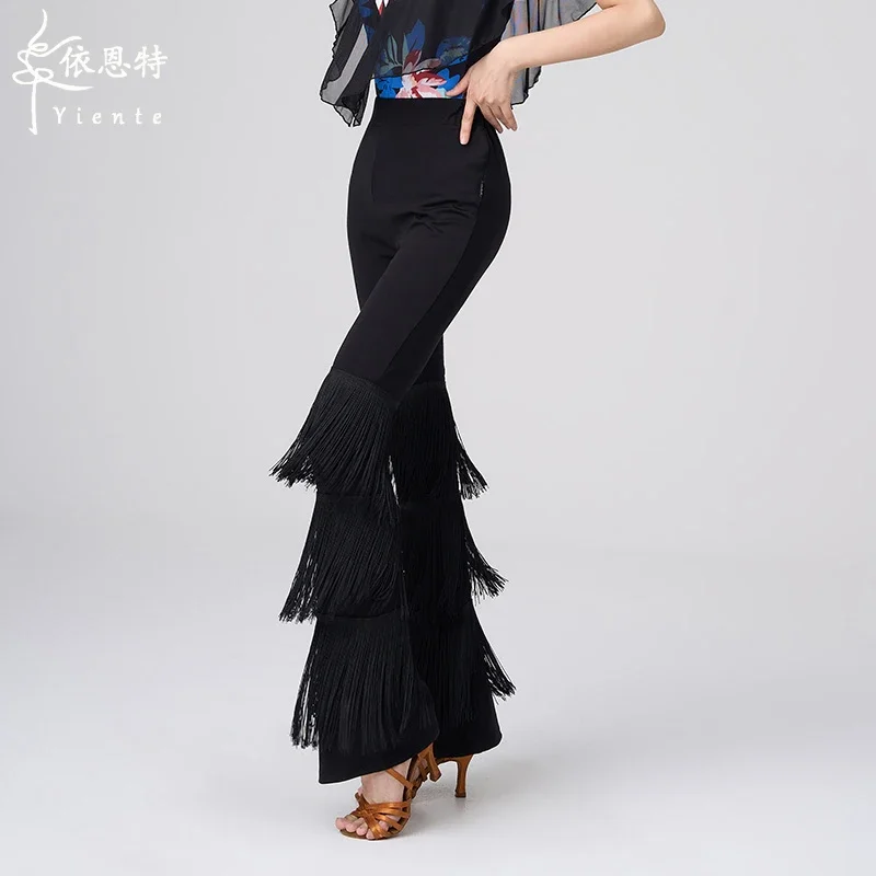 Buy Girls Sequined Tassels Latin Dance Competition Dress Kids Ballroom Tango Salsa Fringe Costumesdress Child Dancewear