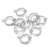 10pcs Retractable Clip on Ear Clip Hoop Non Piercing Silver Color Copper Round Earring Clips for Earrings Jewelry Making DIY 4