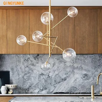 Europe Modern Creative Concise Style Glass Pendant Light Bubbles Study Livingroom Restaurant Cafe Kitchen Decoration Stand Lamp 2