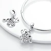 Original 925 Sterling Silver Charm Beads Clover Sunflower Tulip Carnation Pendant For Women Jewelry Fashion Gift 5