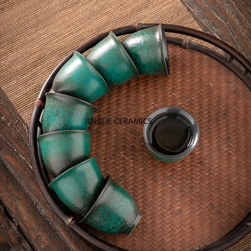 1 Pc Chinese Tradition Ceramic Teacup Handmade Tea Bowl Household Tea Set Accessories Master Tea Cup Travel Meditation Cup