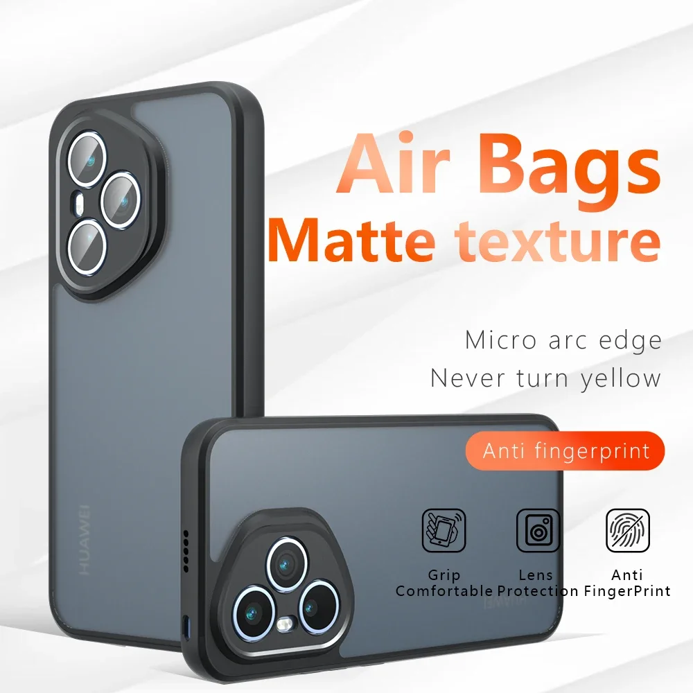 Enhanced Drop-Proof Frosted Soft Edge Case - Semi-Transparent Shockproof Cover