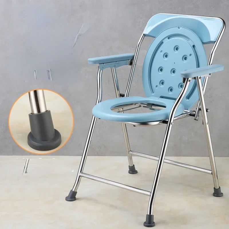 Stainless Steel Folding Toilet Chair  Robust Mobile Lavatory for Senior and Maternity Care, SimpleMaintenance Commode 2