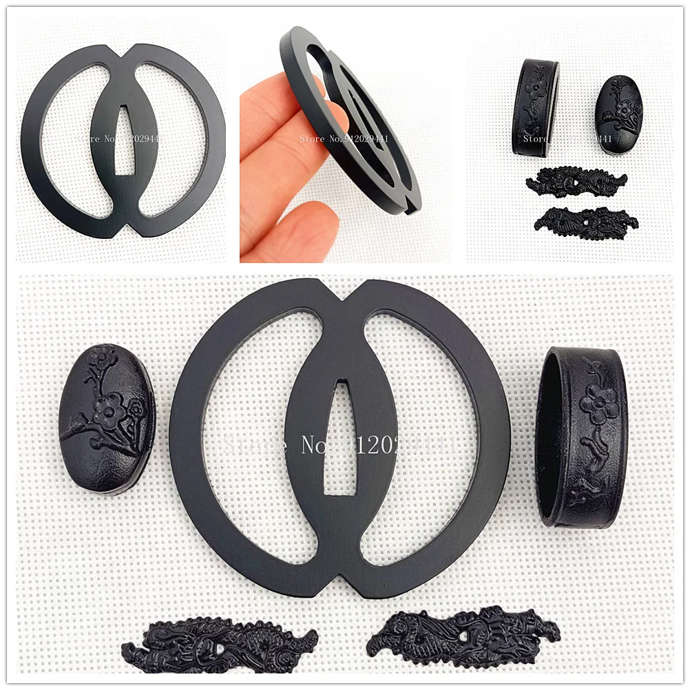 

A Set Tsuba+Menuki+Fuchi+Kashira For Katana Japanese Samurai Sword Wakizashi Tanto DIY Metal Fittings