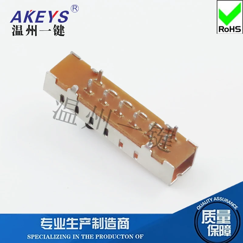 10Pcs SS-16F01 1P6T 8핀 6기어 수직 직선 삽입 토글 스위치 원형 핸들 슬라이딩 버튼 핸들 높이 3/4mm