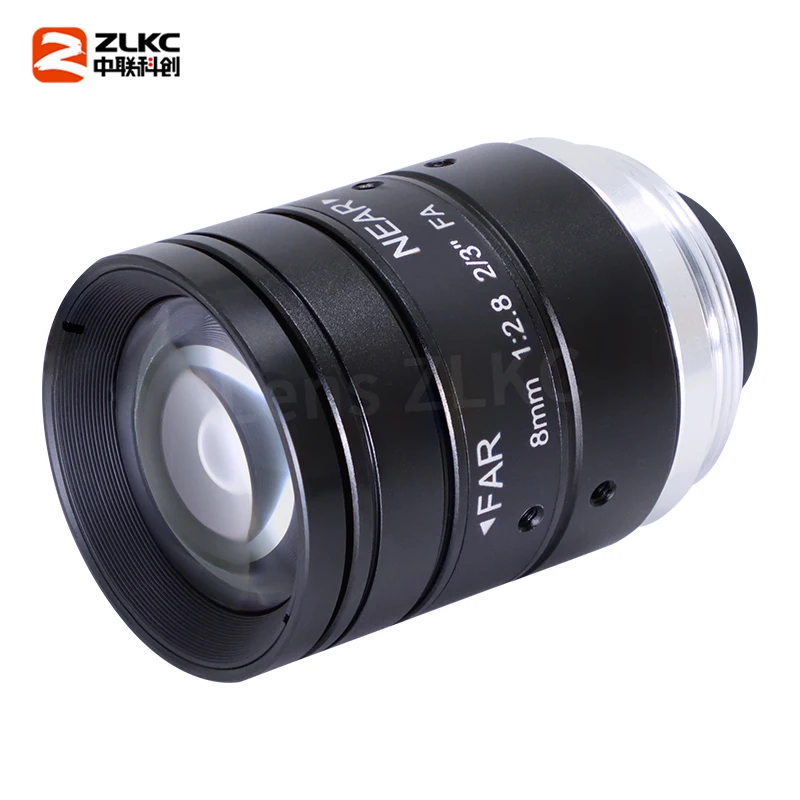 ZLKC 8mm 고정 초점 렌즈 저왜곡 C 마운트 카메라 10MP 고해상도 2/3'' CMOS F2.8 산업용 검사 카메라