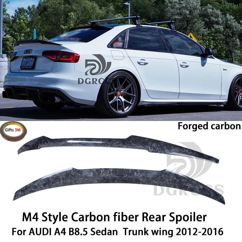 

For AUDI A4 B8.5 Sedan M4 Style Carbon fiber Rear Spoiler Trunk wing 2012-2016 Forged carbon Carbon fiber Honeycomb FRP