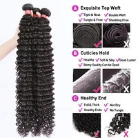 30 34 Inch Burmese Curly Bundles Human Hair Extensions Sew In 100% Original Loose Deep Wave Bundles Double Weft Raw Hair Weaving 2