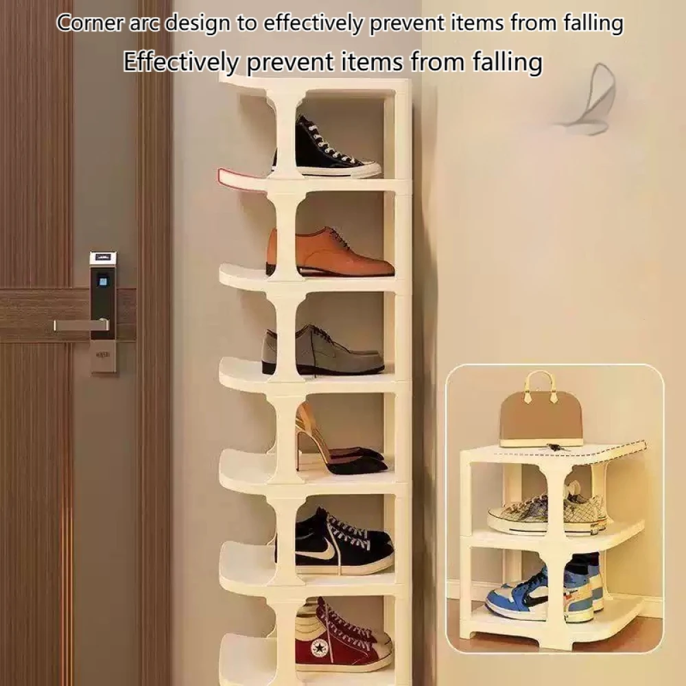 4-8 Layer Wall Corner Shoes Cabinet Doorway Multi-layer Shoe Storage Rack Space Bedroom Saving Foldable DIY Shoe Storage Rack