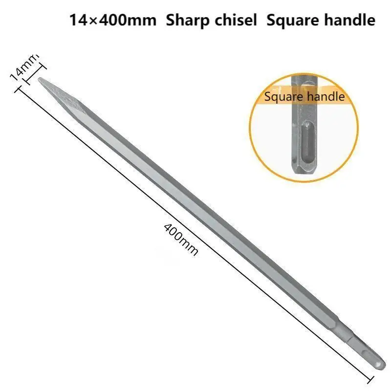 1PC 400mm Chisel Set SDS Plus Shank Electric Hammer Drill Bit Point Groove Flat Chisel Masonry  Slotting Tool for Concrete Brick
