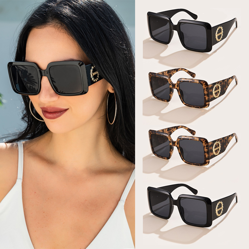 4 Pack Square Circle Decorative Sunglasses For Women Men Brand Design  Wide Legs Sun Glasses Classic Vintage Male Female Eyewear