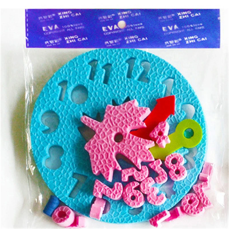 Math Teaching Aids Educational Toys Teaching Kindergarten Manual Diy Eva Clock Early Learning Baby Kids Montessori Math Toys