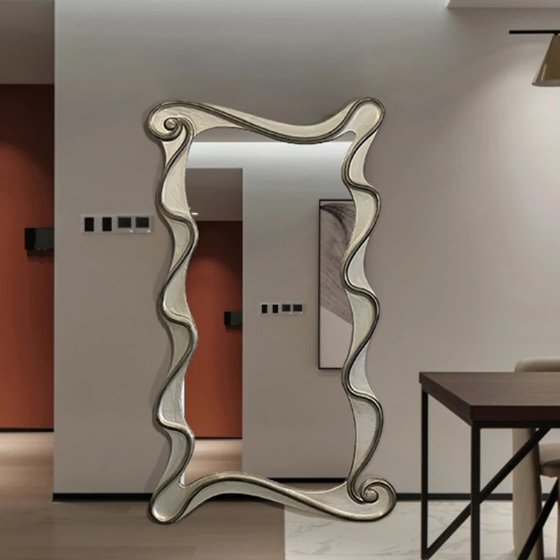 

Irregular Full Body Mirror Wavy Art Big Creative Macrame Mirror Blocks Luxury Aesthetic Espejos Decorativos Household Products