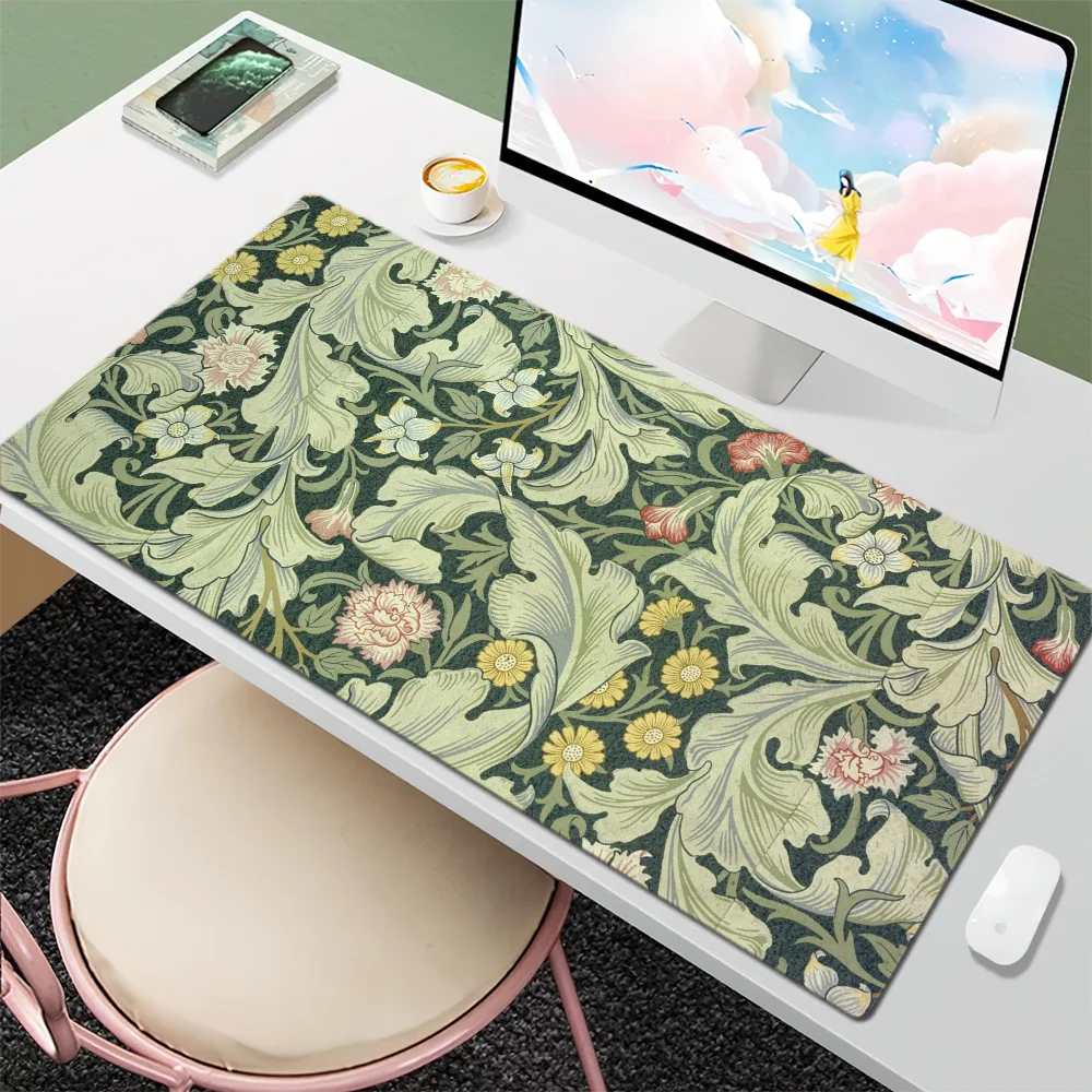 Art W-William Morris Luxury For Computer Game Big Keyboard Office Large Mouse Mat Pad Anti-slip Rubber PC Mice 6