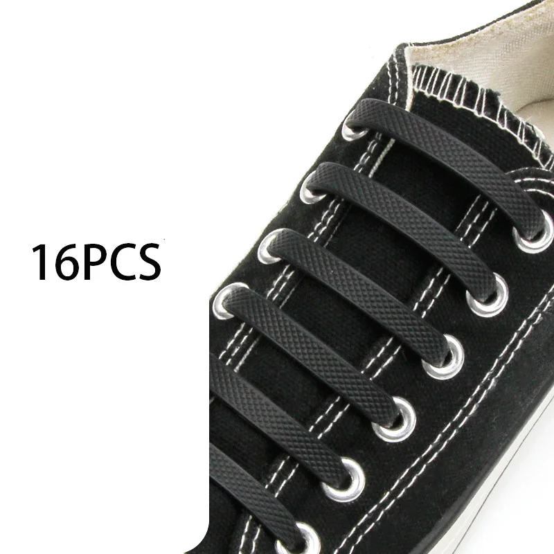 16 Teile/satz Keine Krawatte Schnürsenkel für Kinder und Erwachsene 13 Farben Elastische Silikon Schnürsenkel Lazy Sportschuhe Spitze Alle Turnschuhe Fit – Detail 10