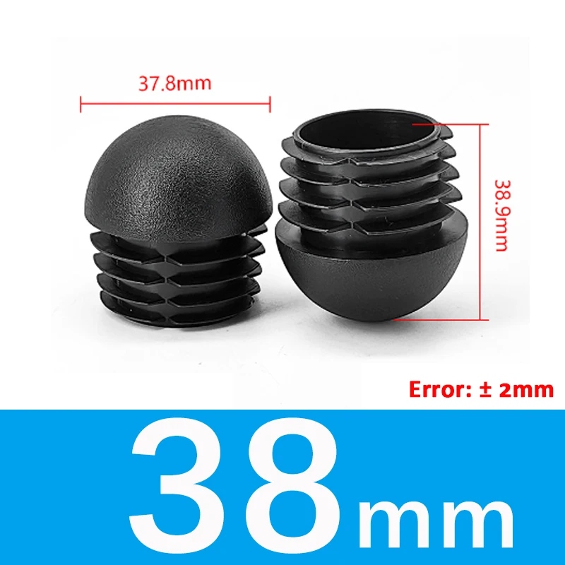 Versatile Round Steel Pipe Plug End Caps - Black/White Dust Cover Inserts